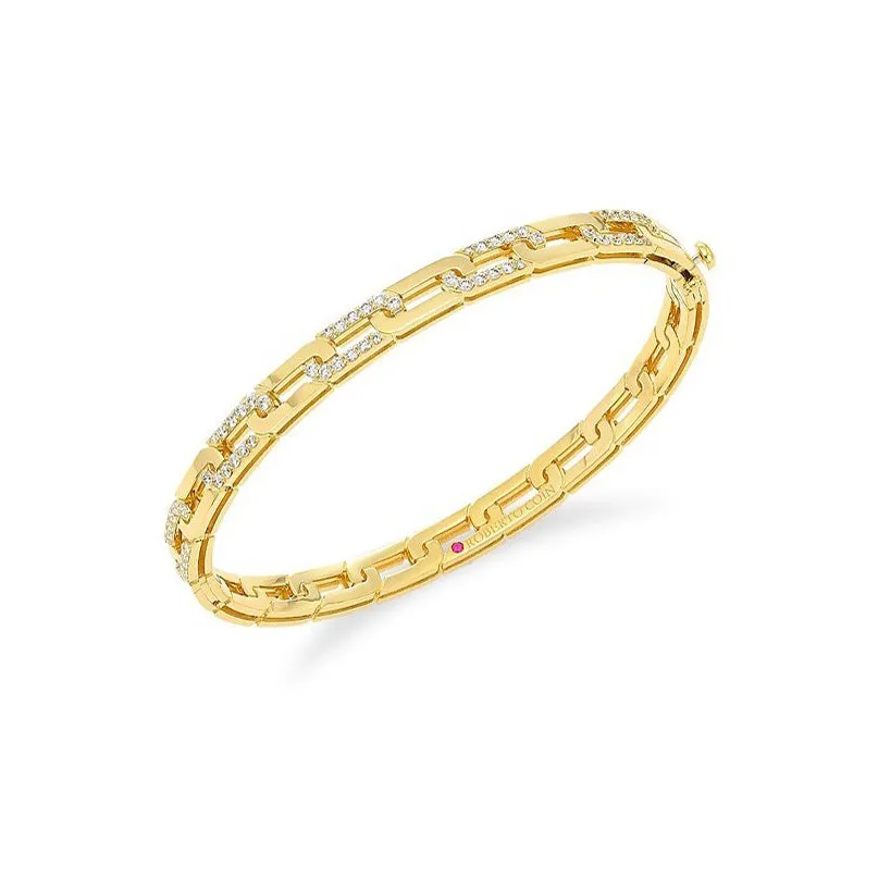 Roberto Coin Navarra Yellow Gold Demi Diamond Bangle