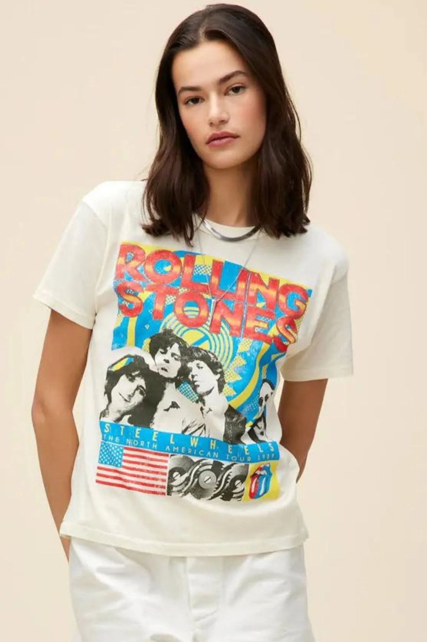 Rolling Stones Steel Wheels Ringer Tee