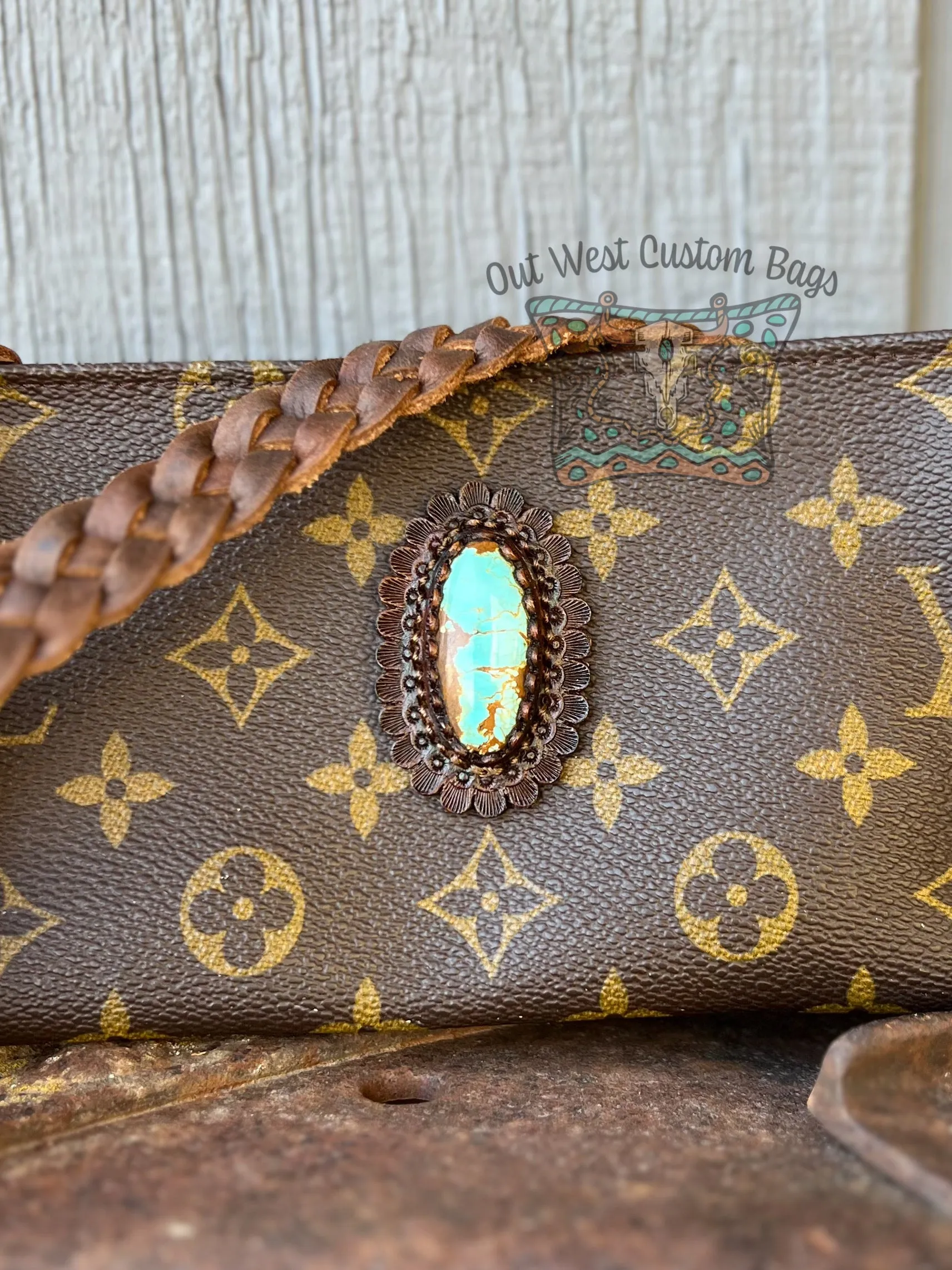 RTS Out West GM Pouch Crossbody Turquoise Concho