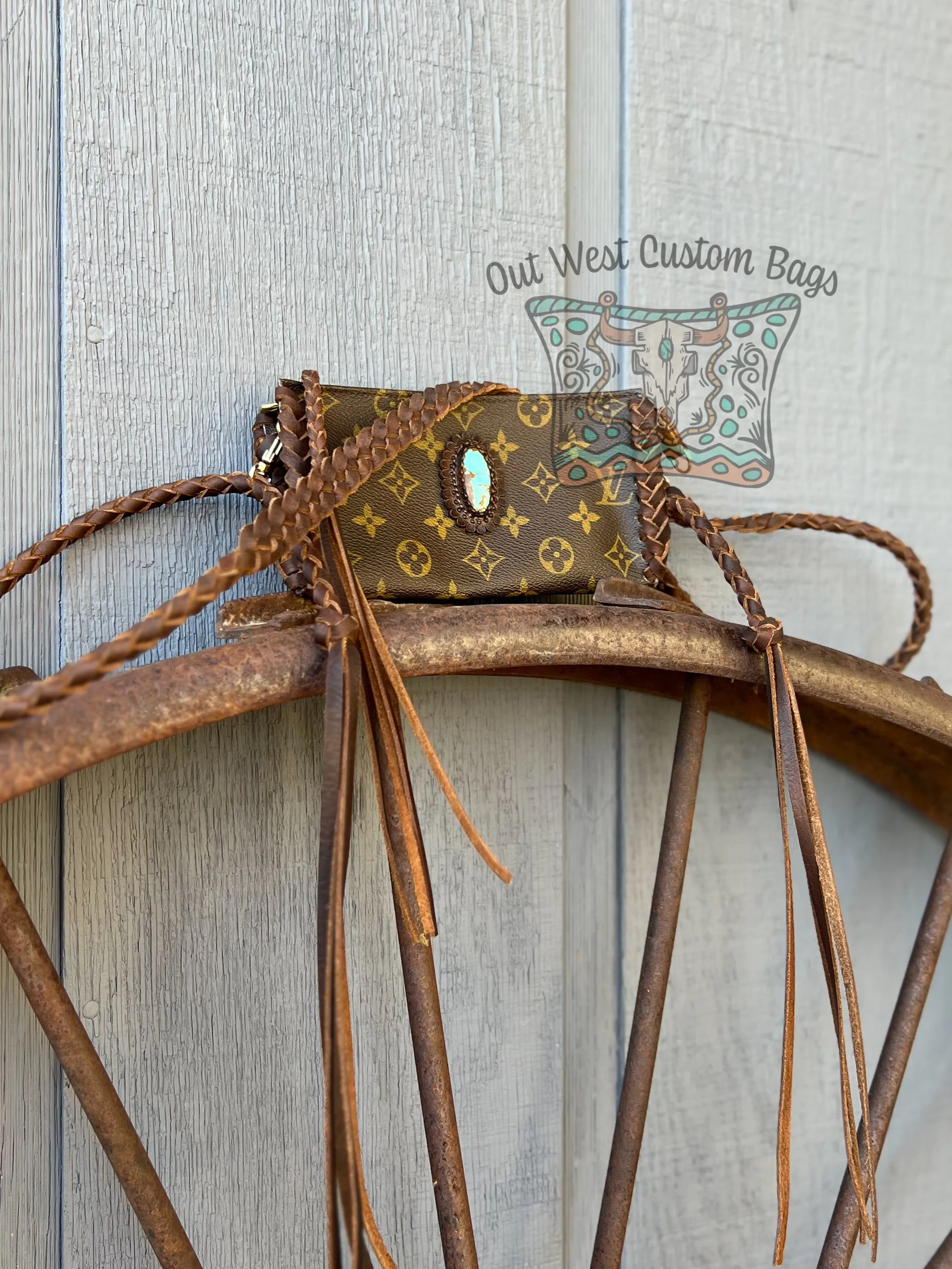 RTS Out West GM Pouch Crossbody Turquoise Concho