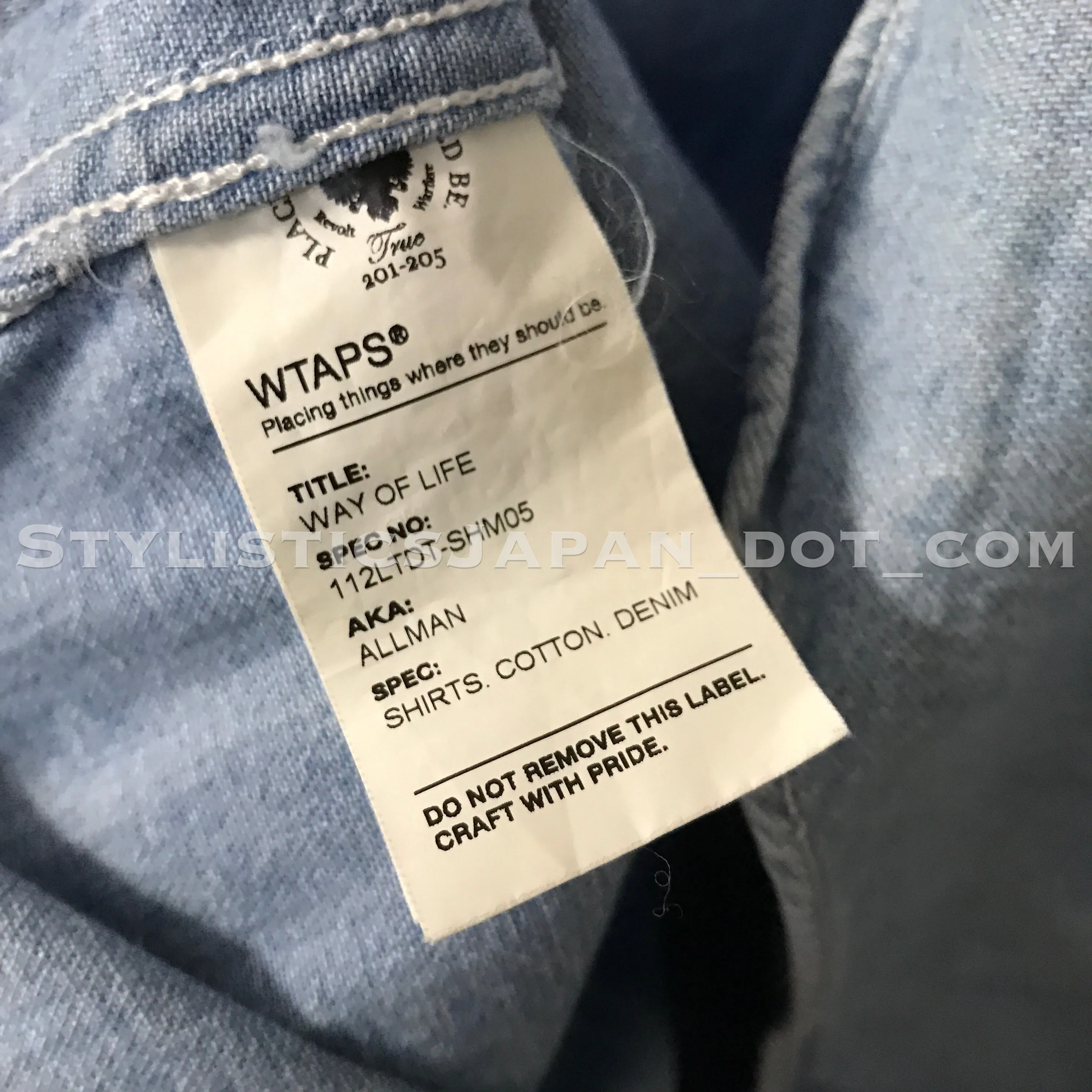 [S] WTaps Revolutionary Warfare Allman Denim L/S Shirt Indigo