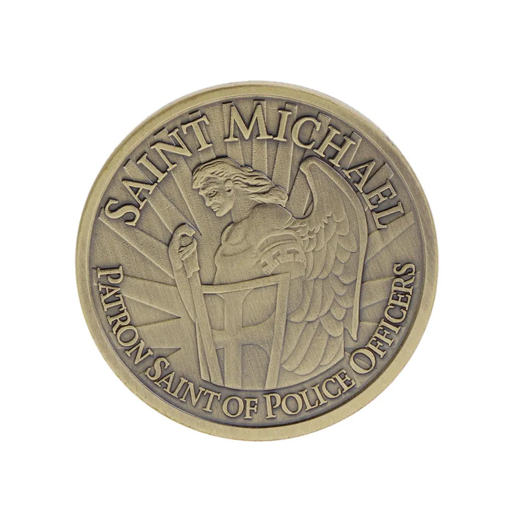 Saint Michael Thin Blue Line Challenge Coin