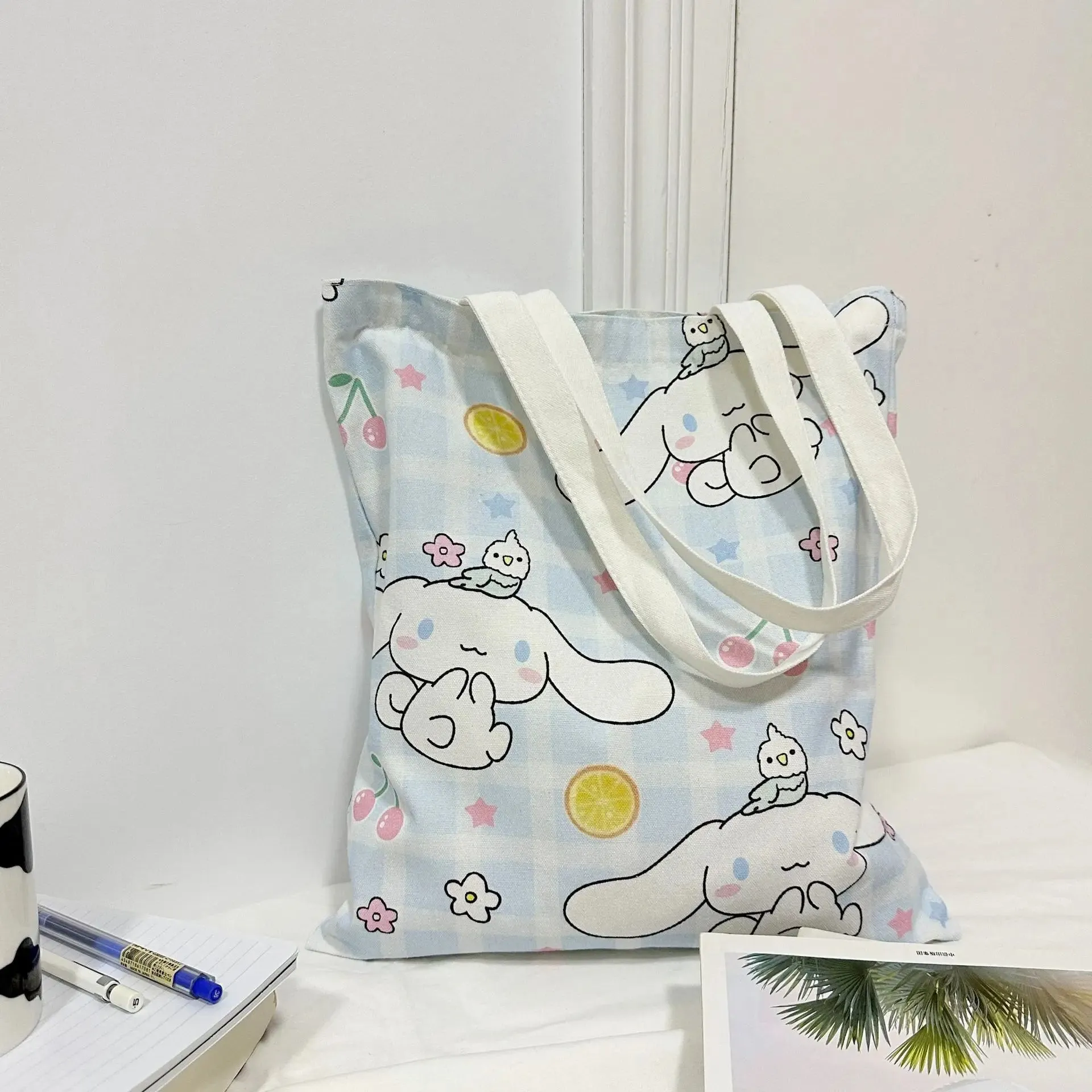 Sanrio Cinnamoroll Shoulder Canvas Bag (Large Capacity)