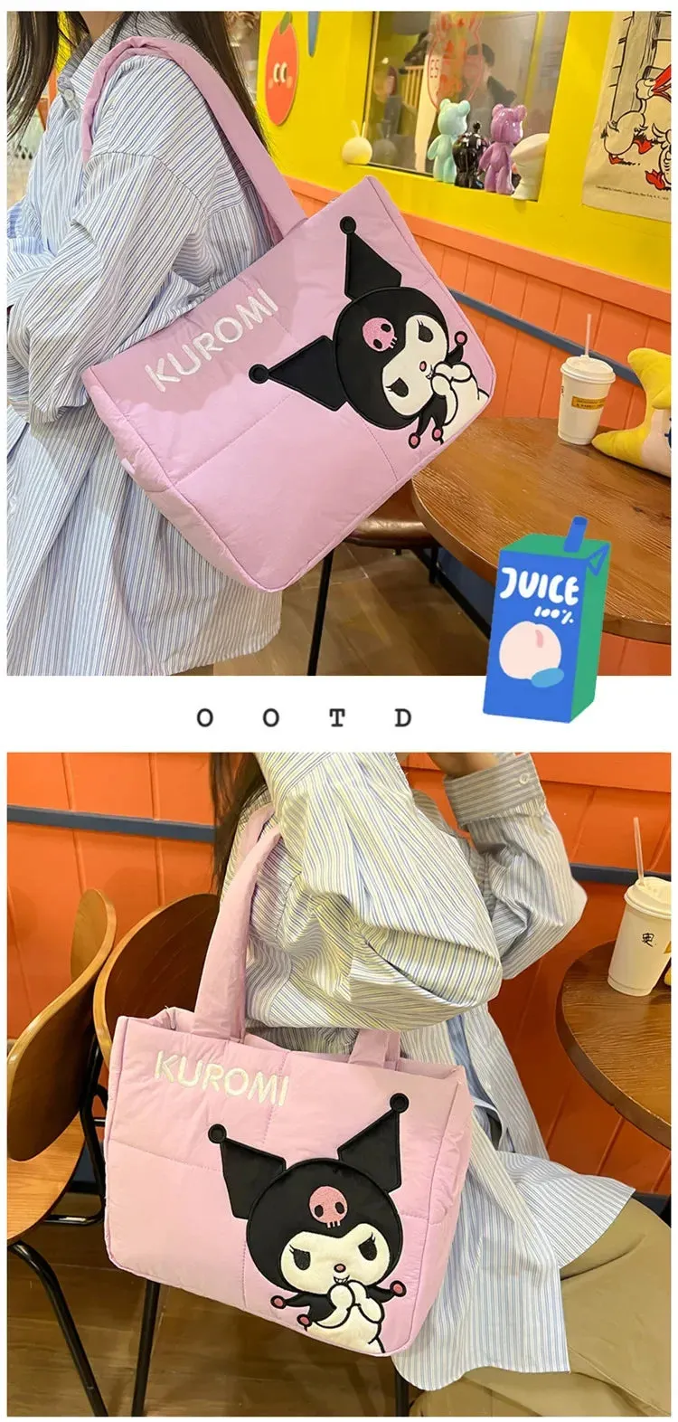 Sanrio Kuromi Shoulder Bag | Spacious Tote with Large Capacity