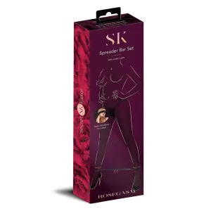 Secret Kisses Rosegasm Spreader Bar Set with Ankle Cuffs - Red/Black