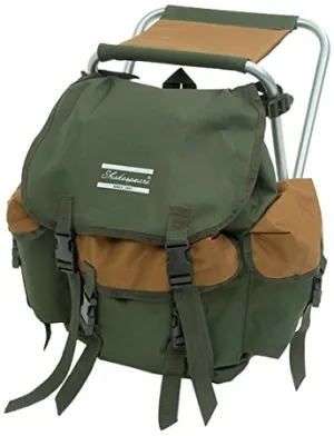 Shakespeare Folding Stool With Back Pack - Brown/Green