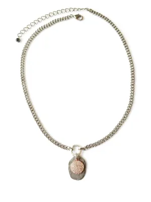 Short Rose Gold Coin Silver Disc Necklace