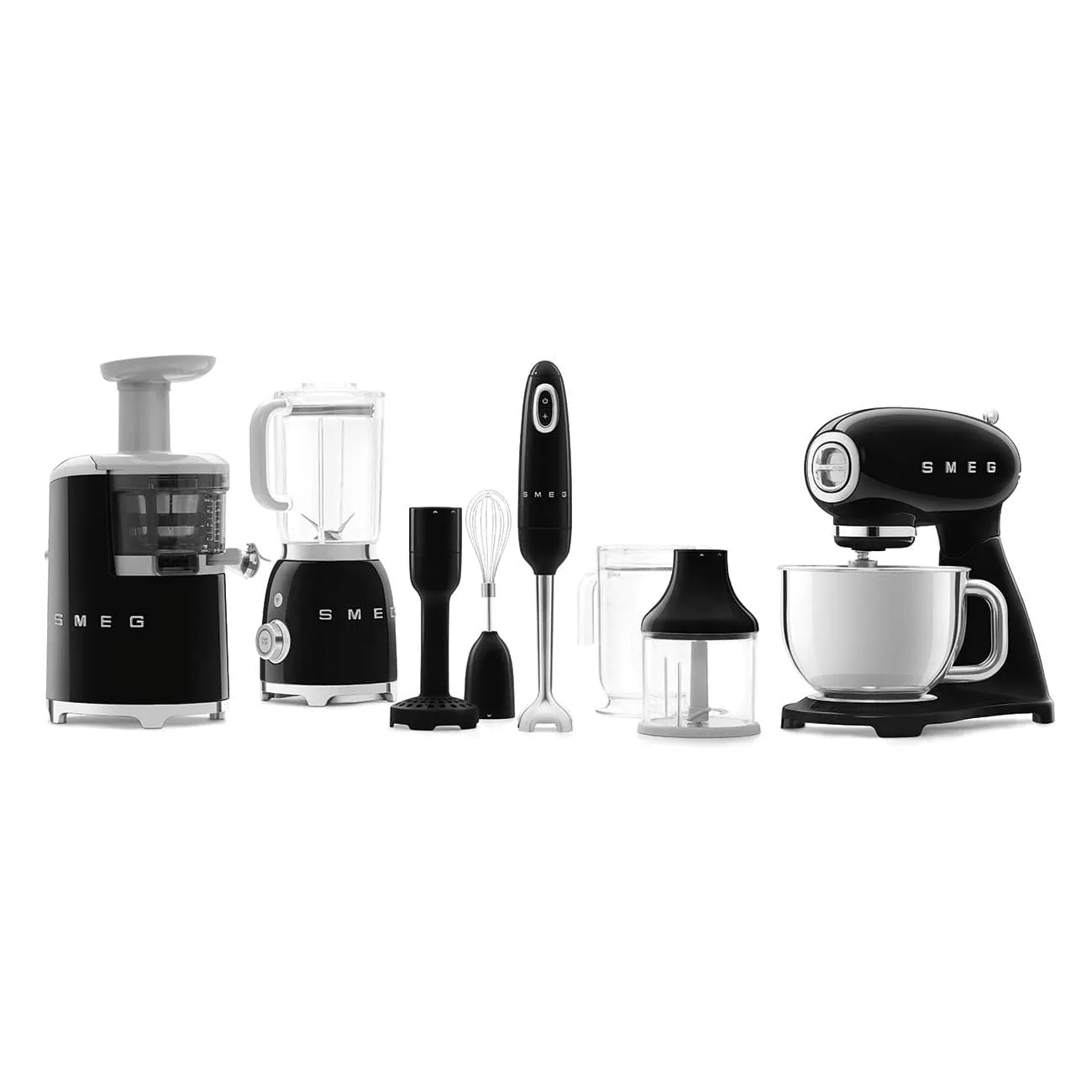 Smeg Retro 4.8 Litre Retro Stand Mixer Black SMF03BLSA