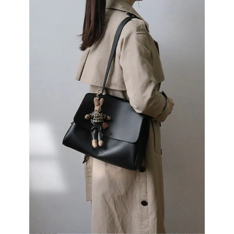 Soft leather messenger bag, genuine leather women's bag, large-capacity bag, women's versatile new tote bag, shoulder messenger bag, underarm bag.