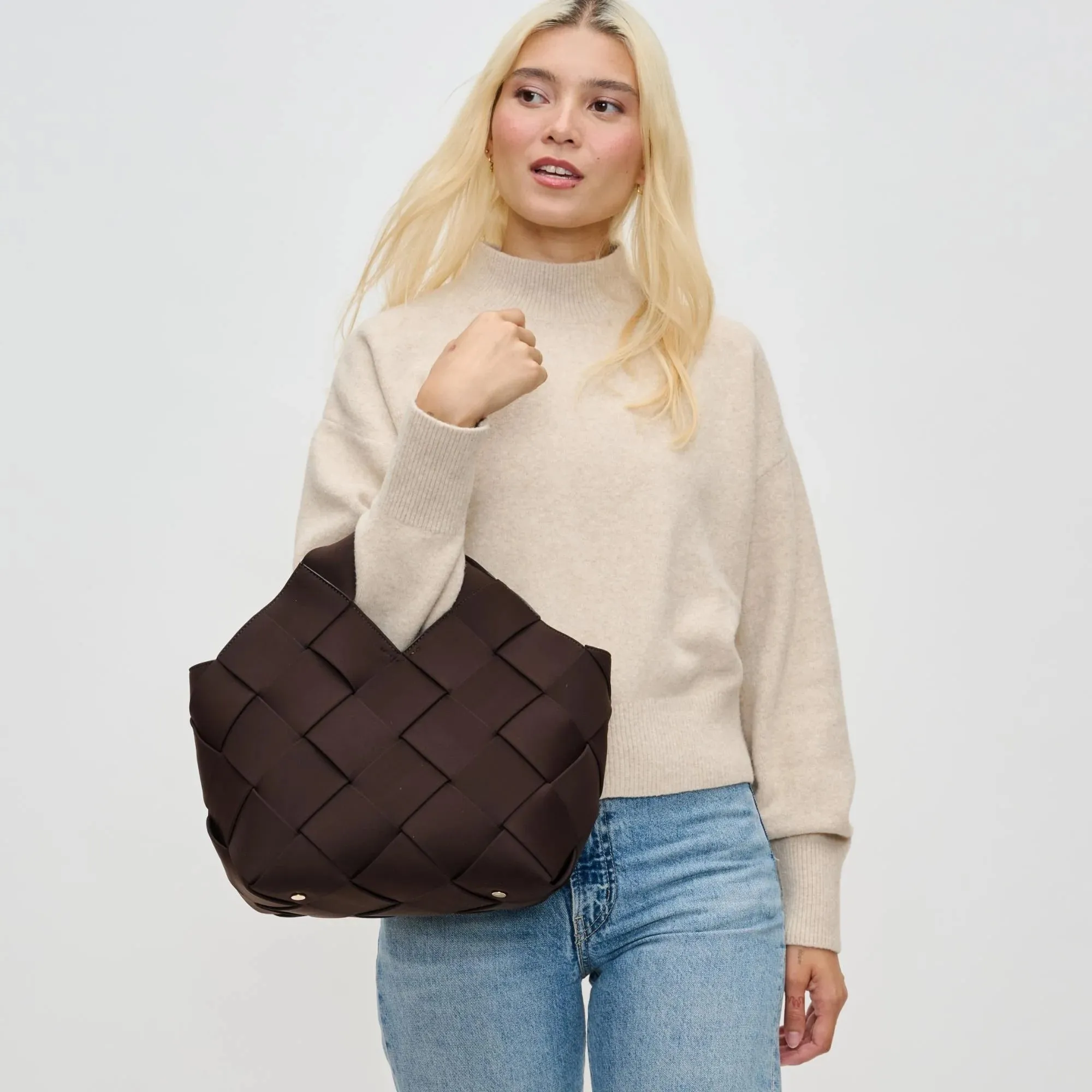 Sol & Selene, Resilience Woven Tote | Chocolate