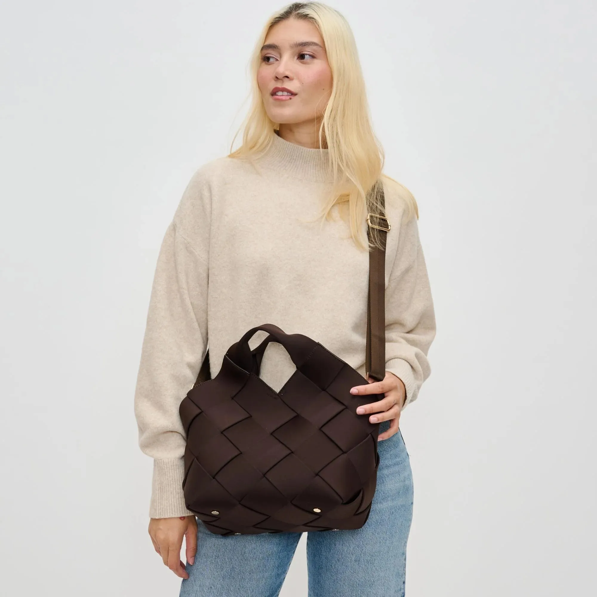 Sol & Selene, Resilience Woven Tote | Chocolate