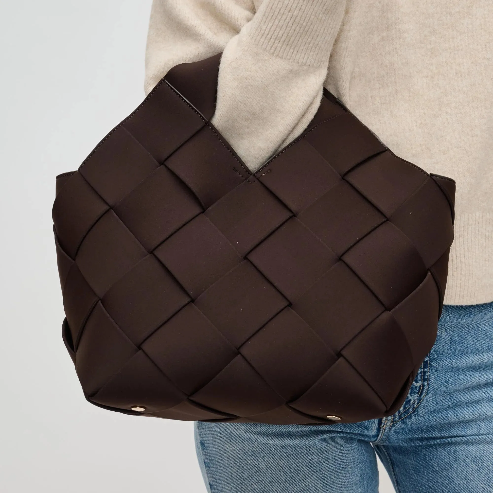 Sol & Selene, Resilience Woven Tote | Chocolate