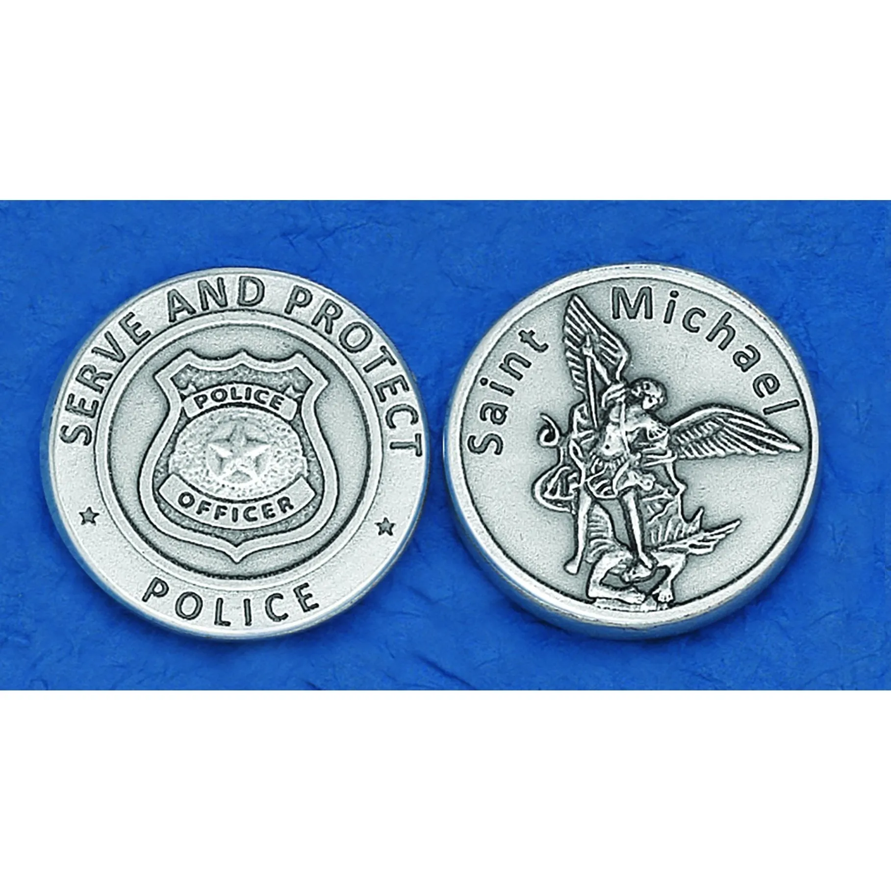 St. Michael the Archangel "Serve and Protect" Italian Pocket Token Coin