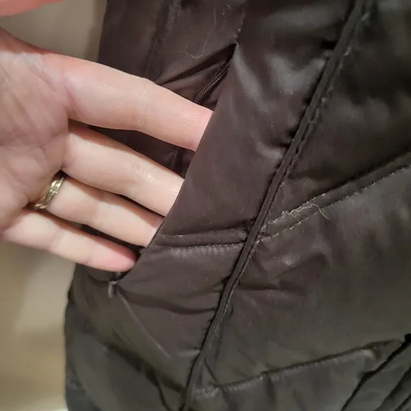 STEVE MADDEN Dark Chocolate Brown Down Filled Quilted Maxi Puffer Coat sz S