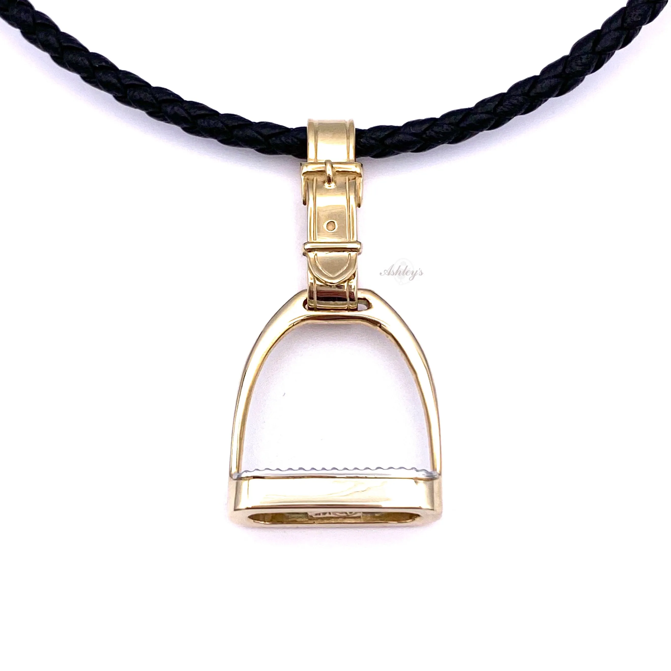 Stirrup Pendant, 14k gold Large