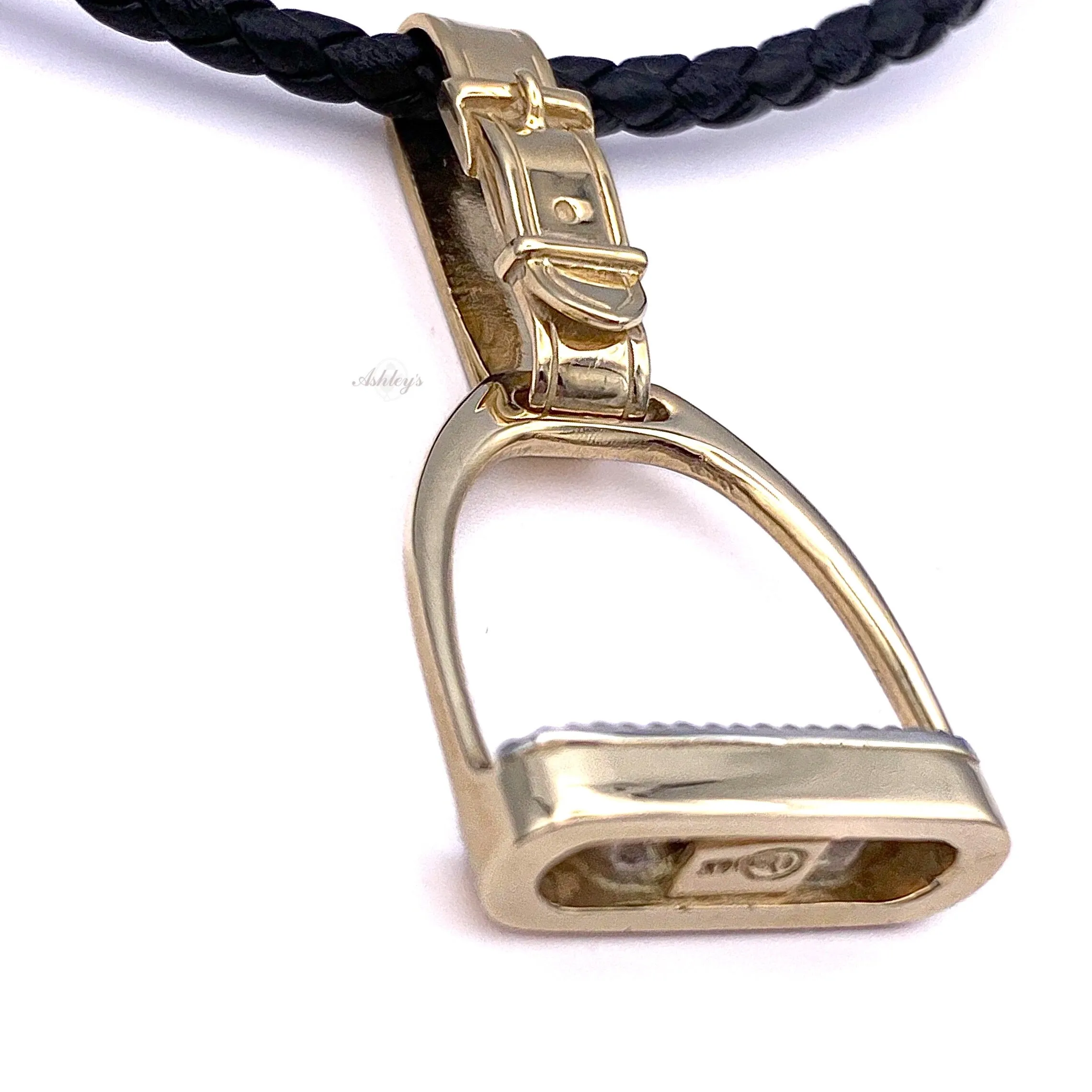 Stirrup Pendant, 14k gold Large