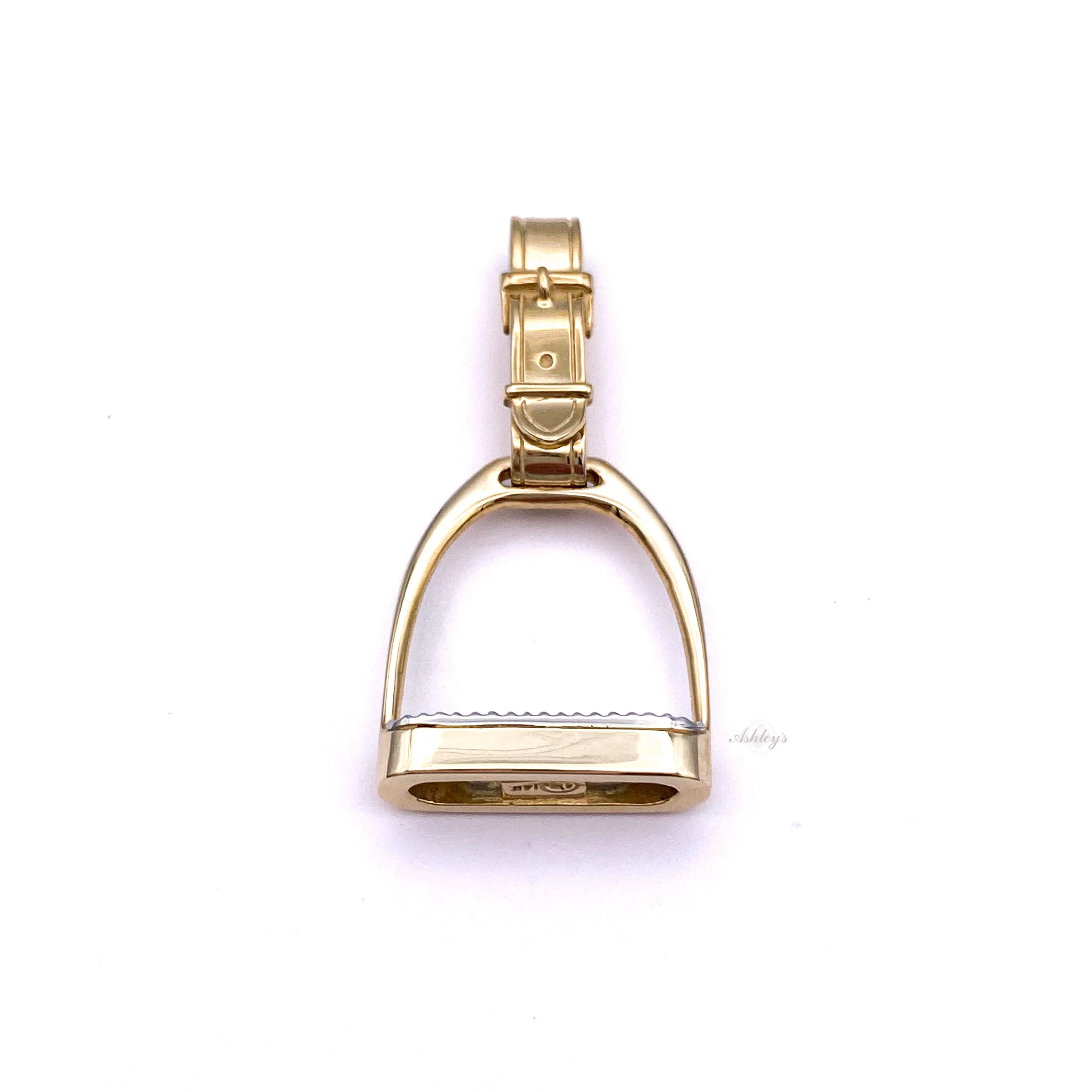Stirrup Pendant, 14k gold Large