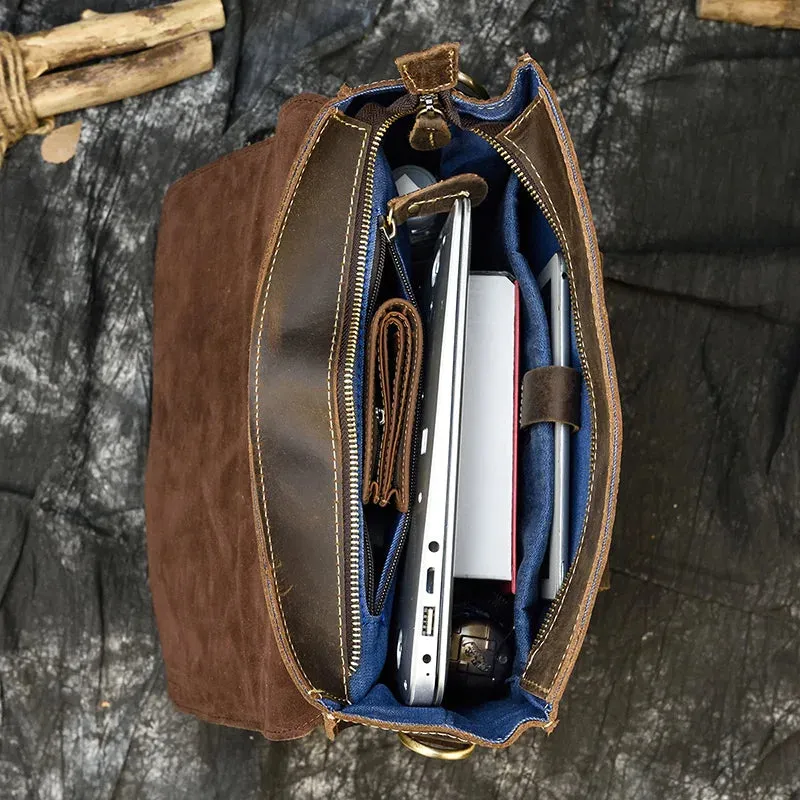 StreamLine Leather Backpack - Tech Sleeve - Brown/Dark Brown - 14 inches