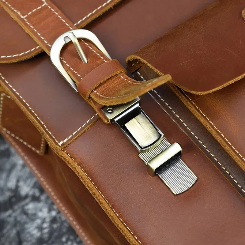 StreamLine Leather Backpack - Tech Sleeve - Brown/Dark Brown - 14 inches