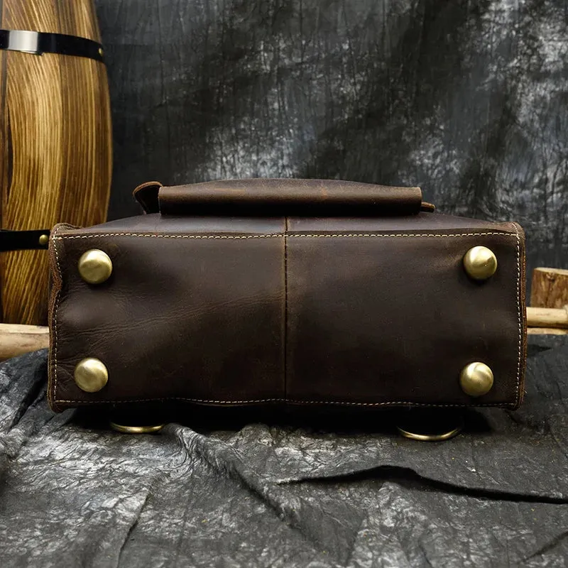 StreamLine Leather Backpack - Tech Sleeve - Brown/Dark Brown - 14 inches