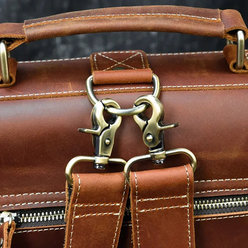 StreamLine Leather Backpack - Tech Sleeve - Brown/Dark Brown - 14 inches