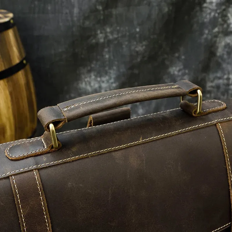 StreamLine Leather Backpack - Tech Sleeve - Brown/Dark Brown - 14 inches