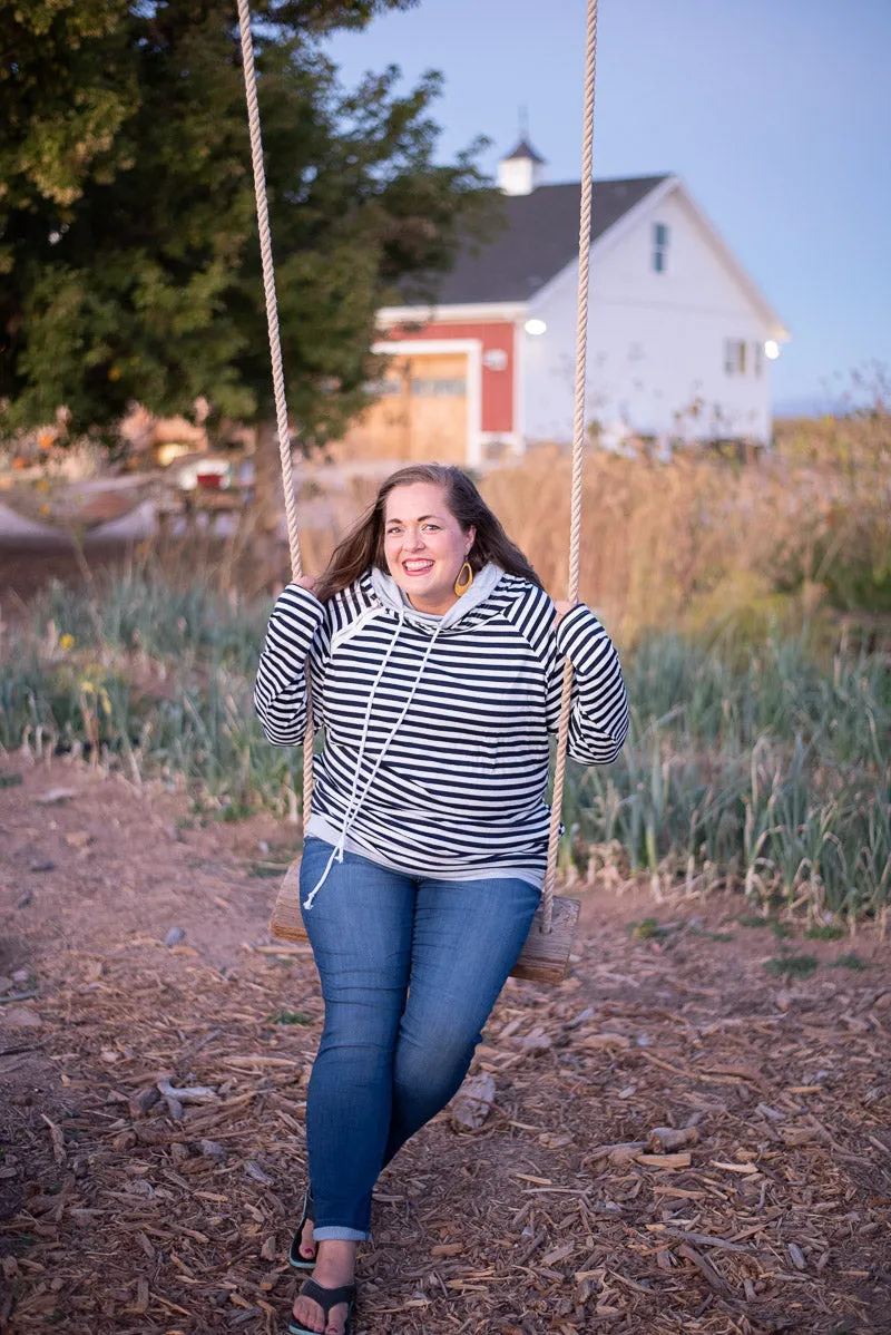 Succulent Striped Hoodie <br> (Regular and Plus Size)<br>