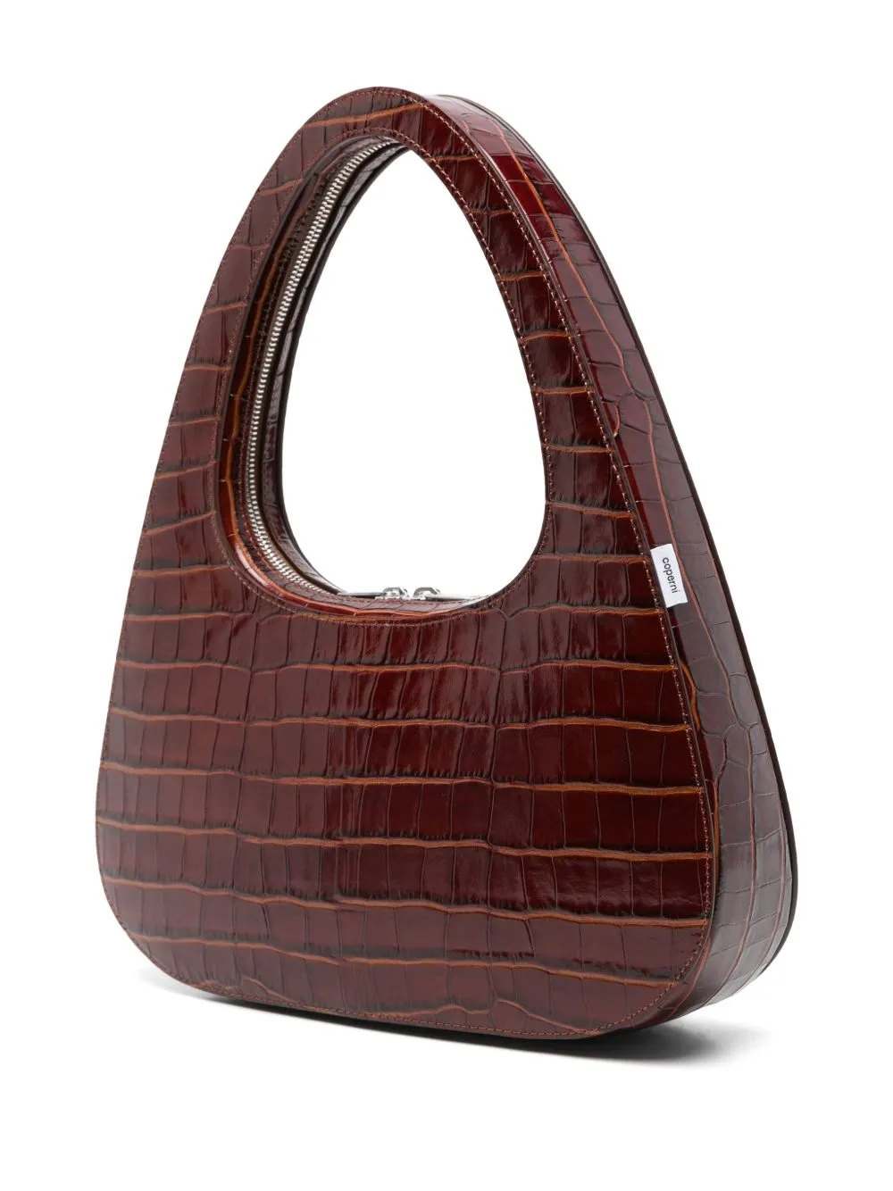 Swipe baguette leather shoulder bag