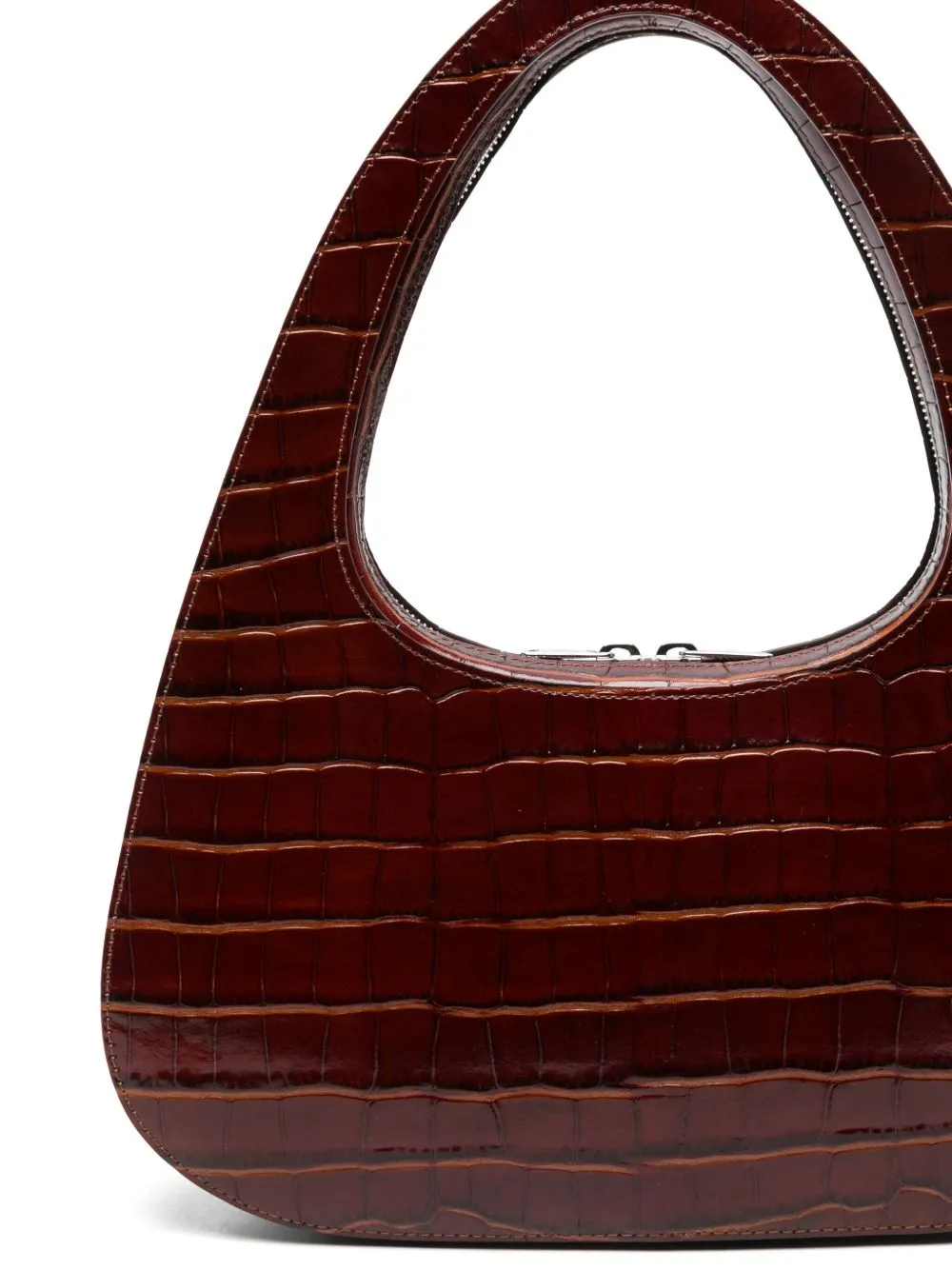 Swipe baguette leather shoulder bag