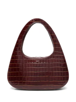 Swipe baguette leather shoulder bag