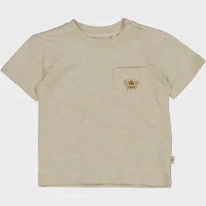 T-Shirt Bee Embroidered in Buttermilk