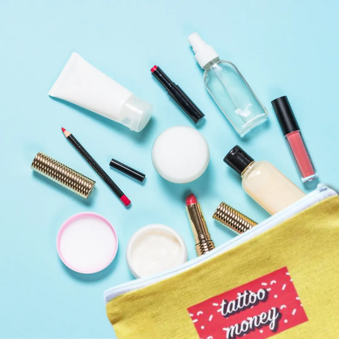 Tattoo money wallet and make up bag