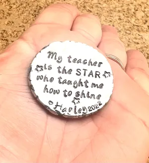 Teacher Gifts, Personalized Coin Teacher, Teacher Thank You, Christmas Gift For Teacher