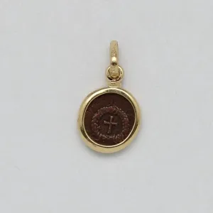 Theodosius II Roman Coin, 18K Gold Pendant, ID14694
