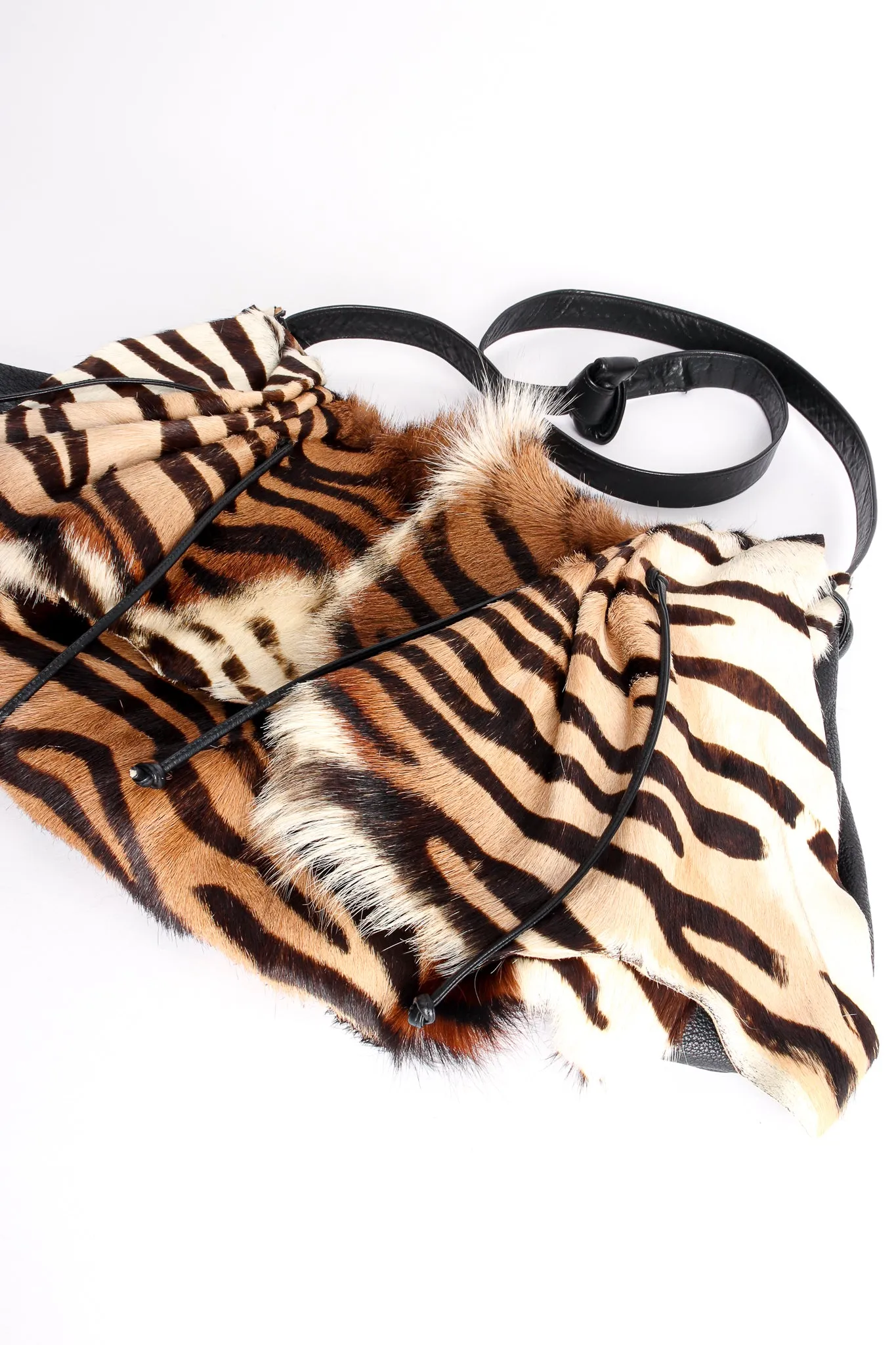 Tiger Print Animal Hair Flap Pouch Bag