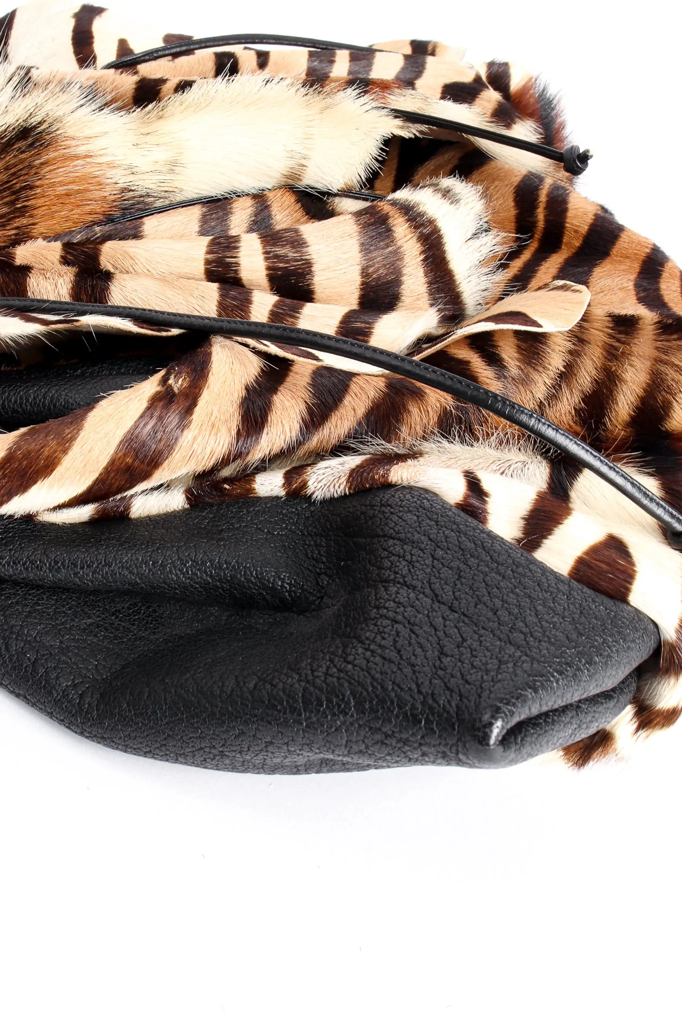 Tiger Print Animal Hair Flap Pouch Bag