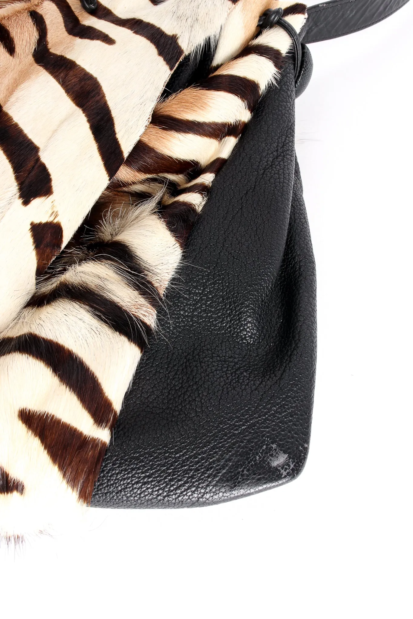 Tiger Print Animal Hair Flap Pouch Bag