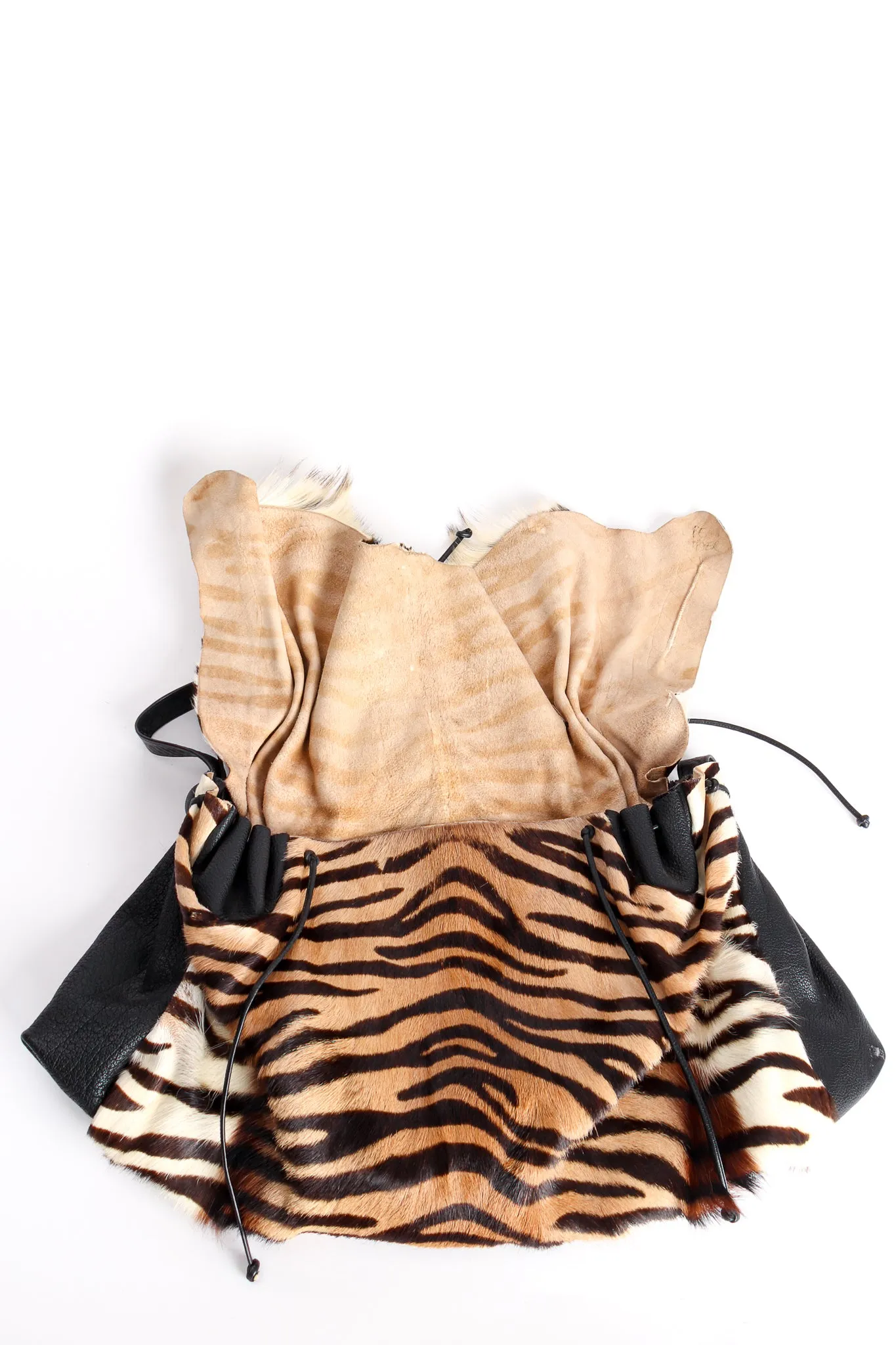 Tiger Print Animal Hair Flap Pouch Bag