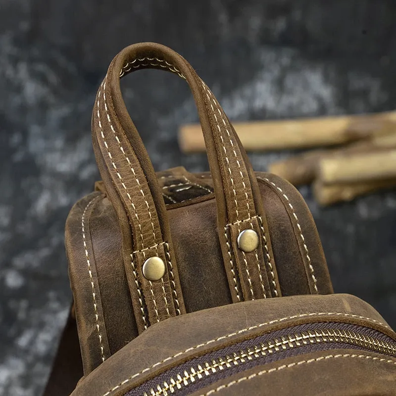 Timberline Leather Single Strap Pack Crossbody Bag Sling Bag - Brown