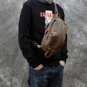 Timberline Leather Single Strap Pack Crossbody Bag Sling Bag - Brown