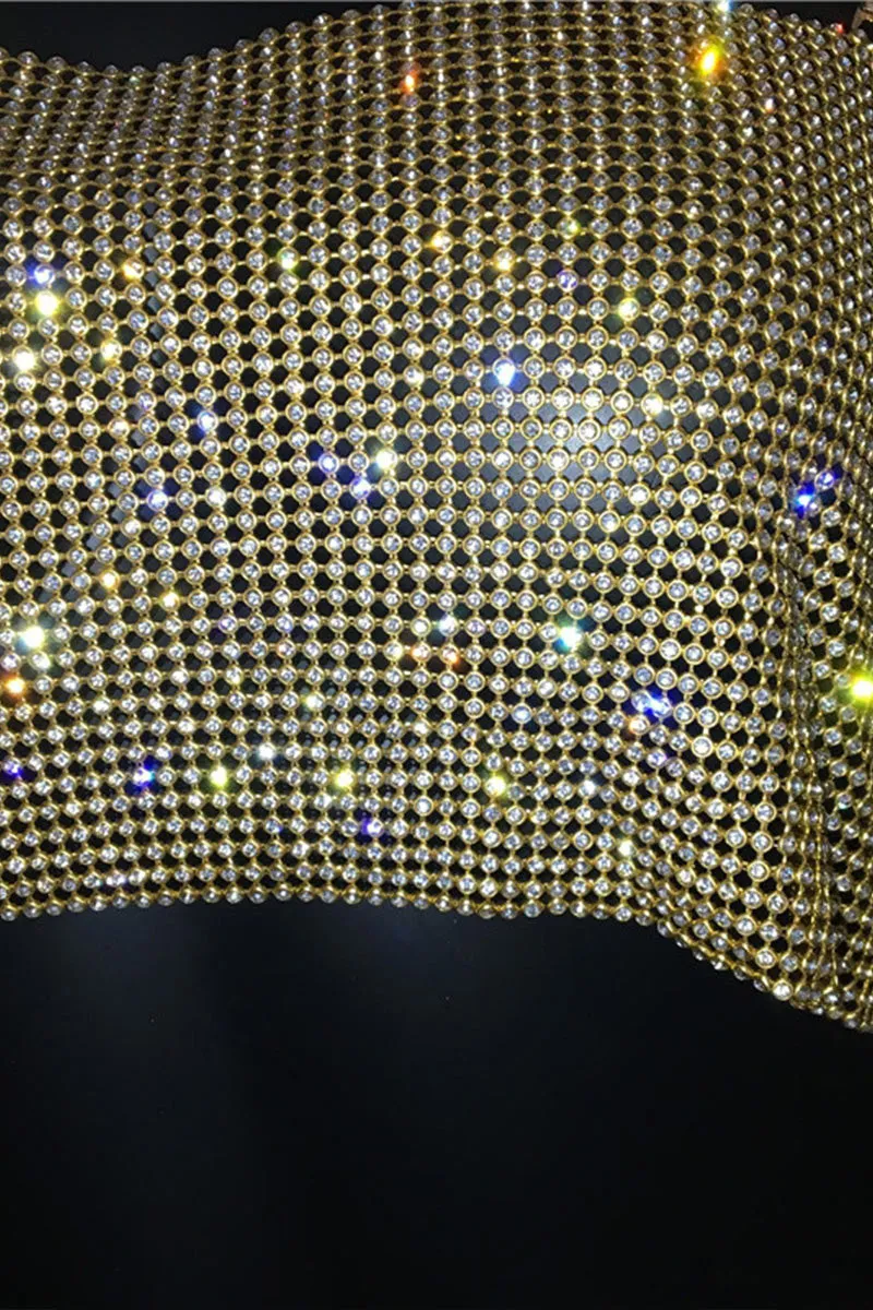 TM0211 Rhinestones Chain Top