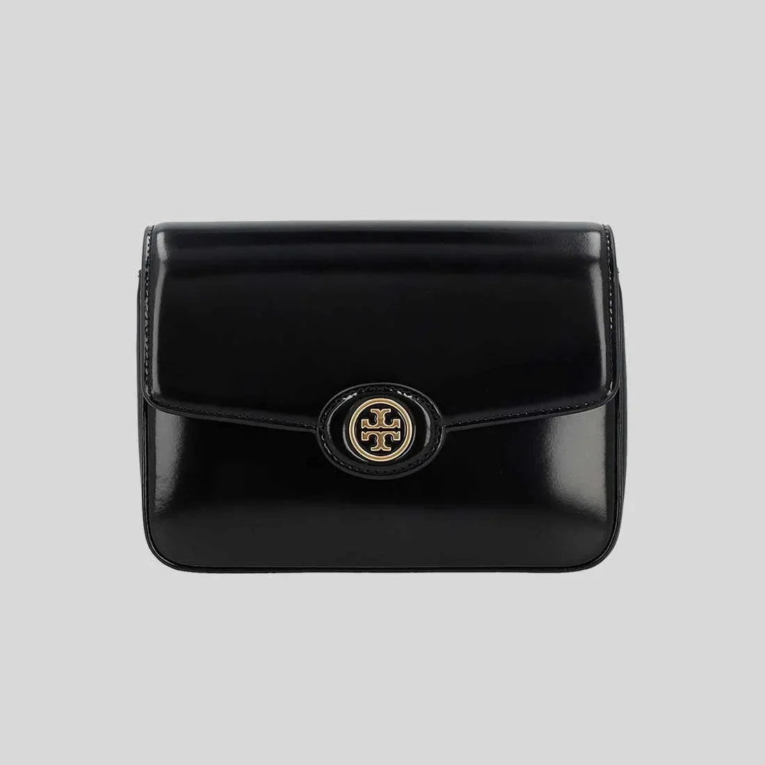 TORY BURCH Robinson Spazzolato Convertible Shoulder Bag Black RB-143122