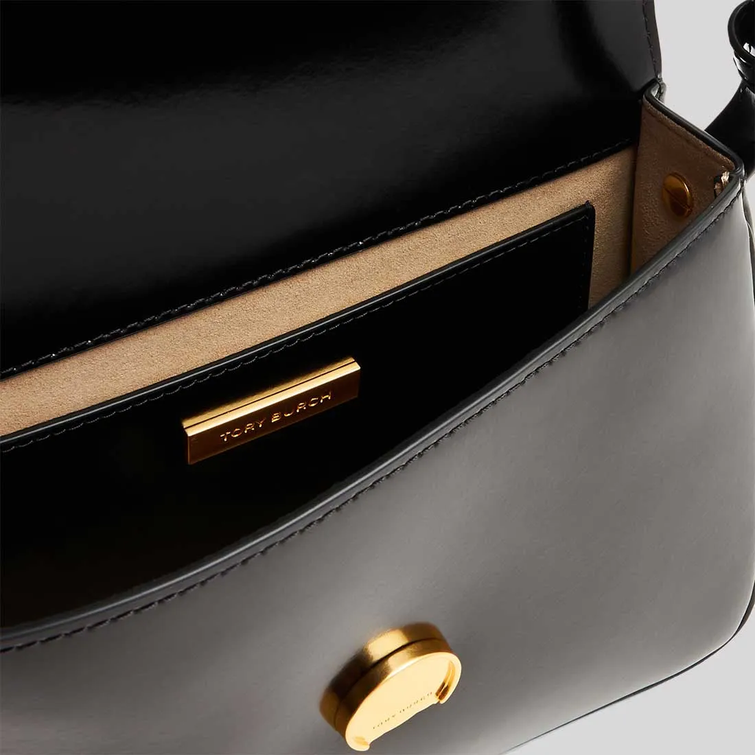 TORY BURCH Robinson Spazzolato Convertible Shoulder Bag Black RB-143122