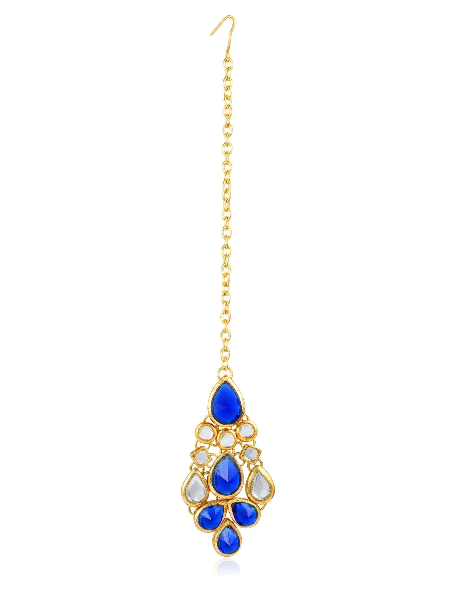 Traditional Kundan Blue Necklace Set