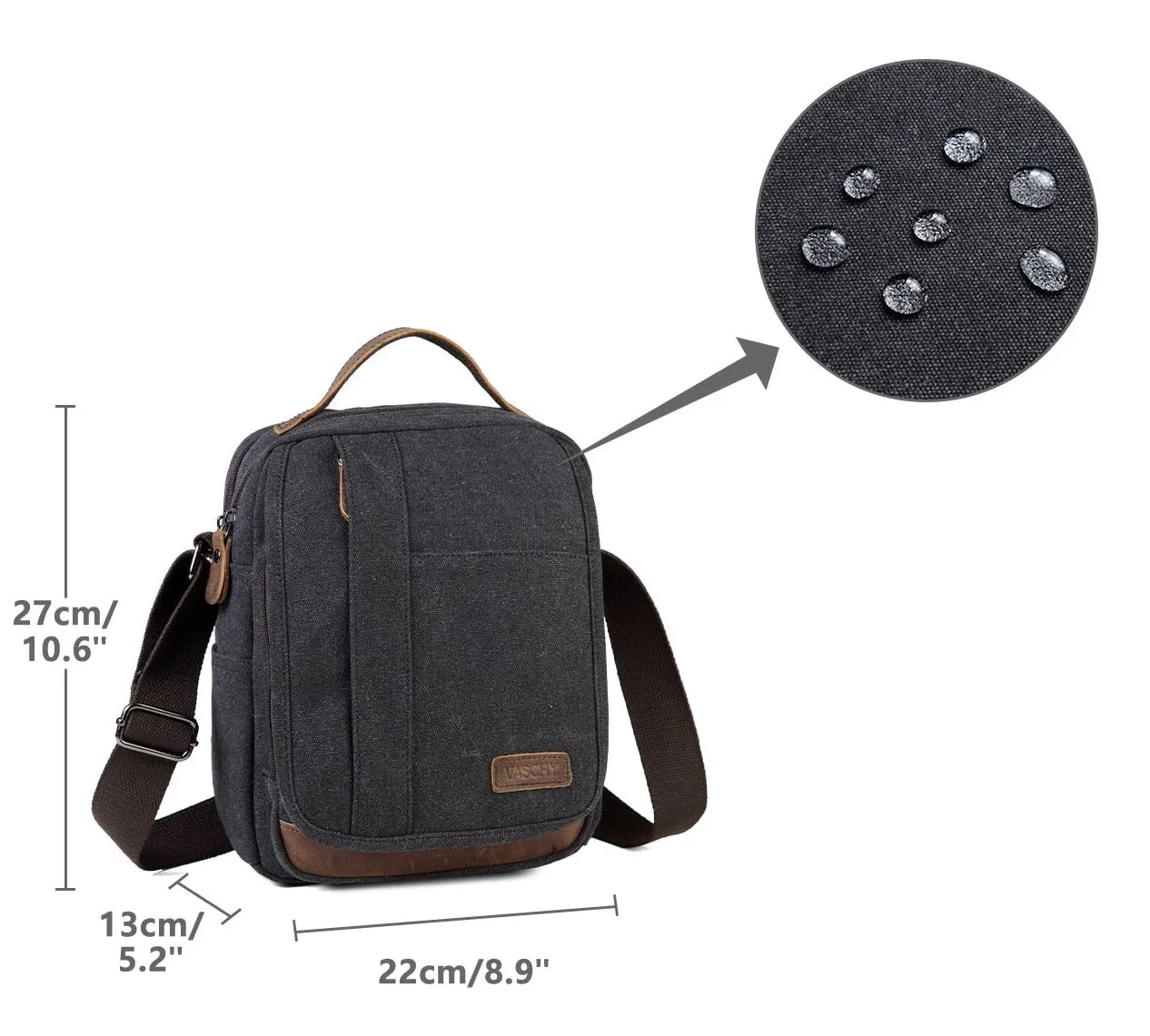 Transporter Crossbody Bag Messenger Bag, Waterproof Canvas, 7.5 Liters