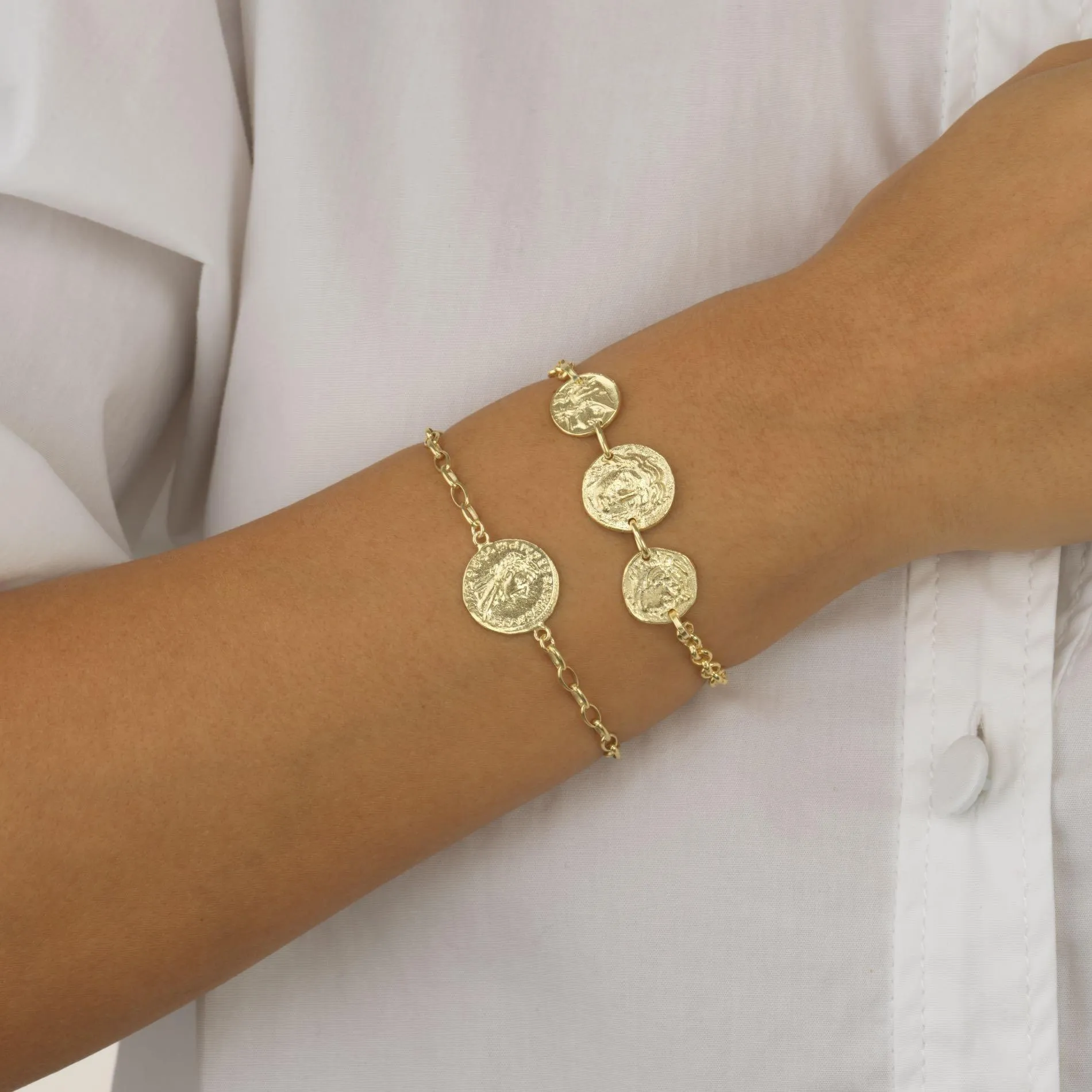 Triple Coin Rollo Bracelet