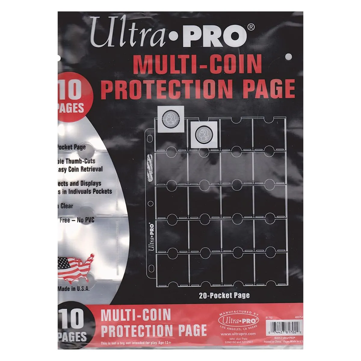 ULTRA PRO Page - 20-Pocket Coin 10ct