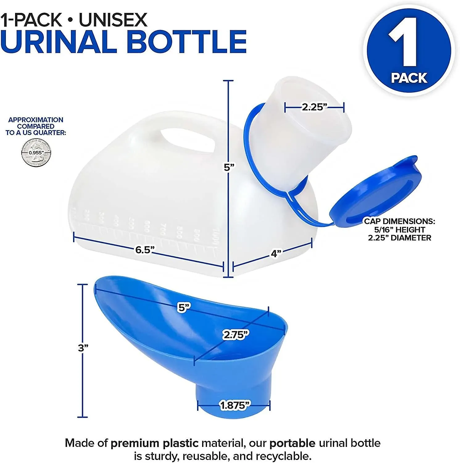 Unisex Portable Large Capacity Spill-Proof Urinal