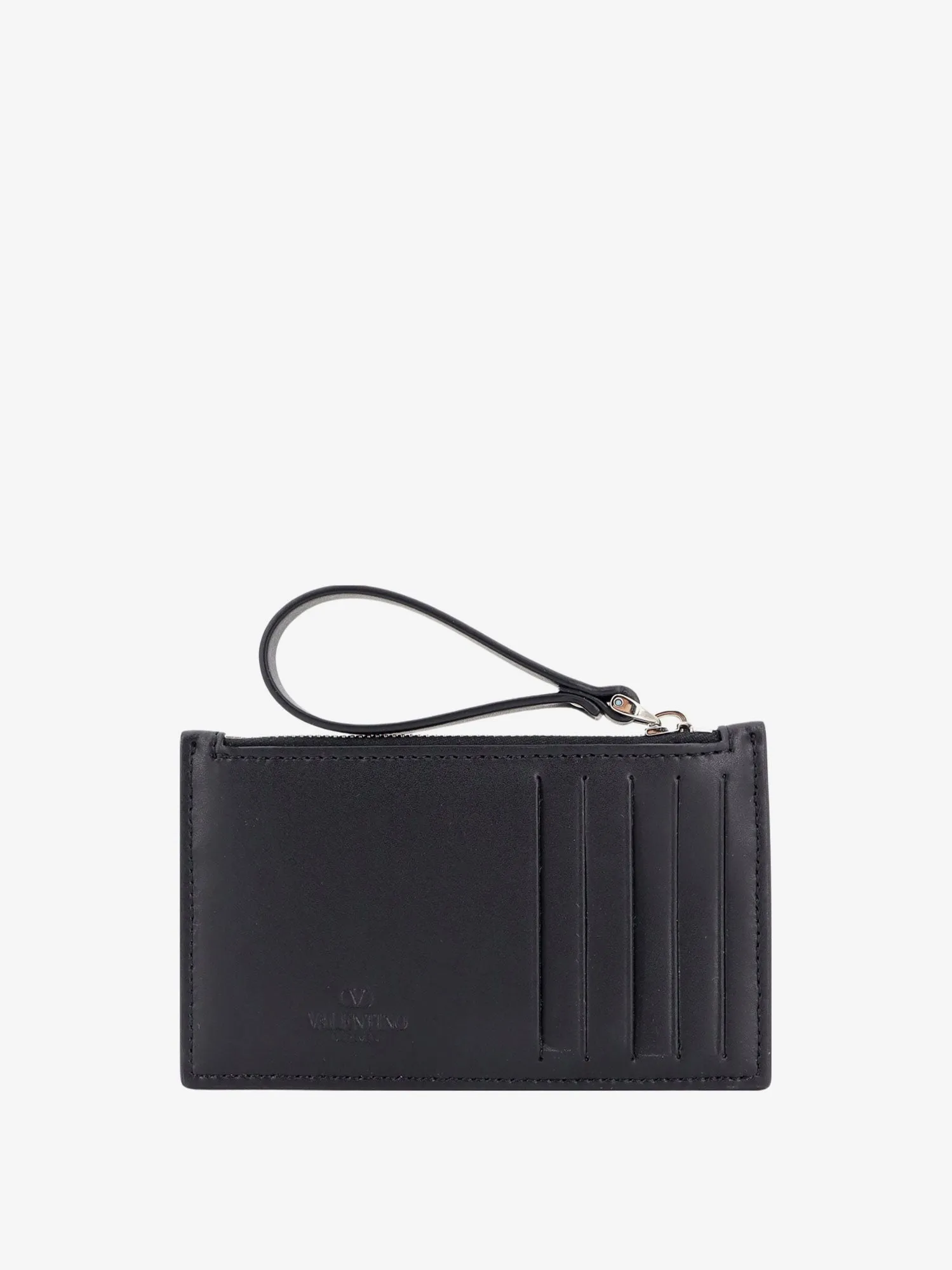 Valentino Garavani Leather Card Holder With Vltn Print