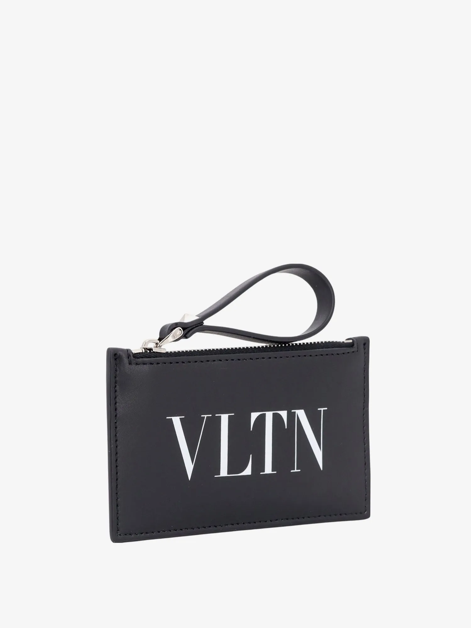 Valentino Garavani Leather Card Holder With Vltn Print